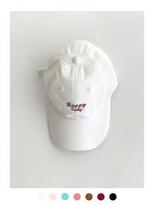 1 件软顶刺绣字母拼色棒球帽，可爱蝴蝶结设计，百搭休闲刺绣遮阳帽，适合女士 - 彩色 - 查看 12