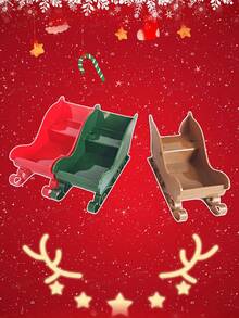 1 pezzo Modello di slitta natalizia, auto pianale, mini auto in plastica da slitta, decorazione auto da sci invernale