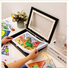 Moldura de exposição de arte magnética de madeira com abertura frontal, tamanho A4, 1 peça, design minimalista, retangular multicolorido, arte mutável, adequada para decoração de casa, exposição de arte infantil, decoração de sala de estar e quarto, pintura e exposição de fotos