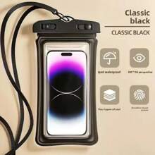 1个防水手机壳,休闲防水手机壳,PVC材质,荧光防水,适用于 15/14/13/12/11 Pro Max/XS Plus,兼容7.0英寸及以下三星Galaxy手机,防水手机干袋,海滩度假必备,适合夏季度假、潜水、游泳等户外活动。 - 彩色 - 查看 14