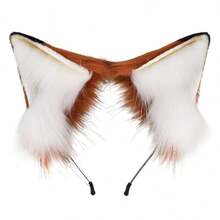 Fox Ears Headband Furry Animal Ears Cosplay Hairhoop Halloween Costume Accessories For Adults - 紅棕色 - 查看 5