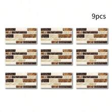 9/11/25片砖纹厨房瓷砖贴纸厨房防油贴纸仿真大理石水晶地下室贴老房装修贴纸自粘瓷砖贴 - 黃色 - 查看 6