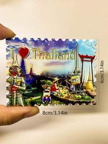 1pc Thailand Songkran Festival Elephant & Lotus Fridge Magnet, 3D Magnetic Travel Souvenir Gift, Cute Home Decor