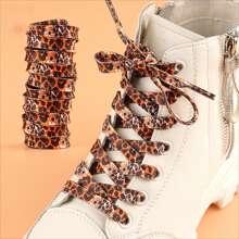 1 Pair Leopard Print Canvas Flat Shoes With Shoelace, Casual Sports Shoes For Women, Black & Multi-Color Women Men Sneakers Shoes, Casual Shoes,White Shoes