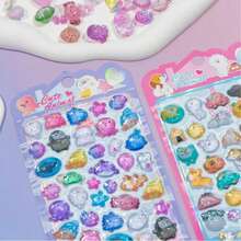 1pc 3D Fluffy Sticker - Cartoon, Reusable For Camera, Scrapbook, Planner, Journal, Laptop And Phone Case (Random)