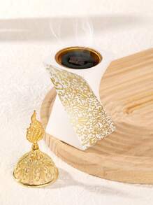 1件/套创意卧室香炉，金属盖中东香炉装饰，香薰扩散器，驱蚊香盒，家居装饰，房间装饰，瑜伽室，露营，花园，露台，经典烛光晚餐道具，装饰品 - 白色 - 查看 26