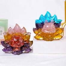 Manifest Wealth & Luck: Nine-Tailed Fox Crystal Resin Figurine - Prosperity Guardian Home Decor (3.43" X 3.15") - 綠色 - 查看 6