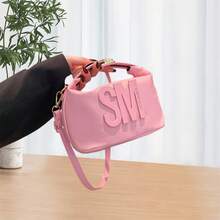 Square Crossbody Bag For Women  Letter Small Shoulder Purse Casual Handbag For Office Party Club - 粉色 - 查看 2