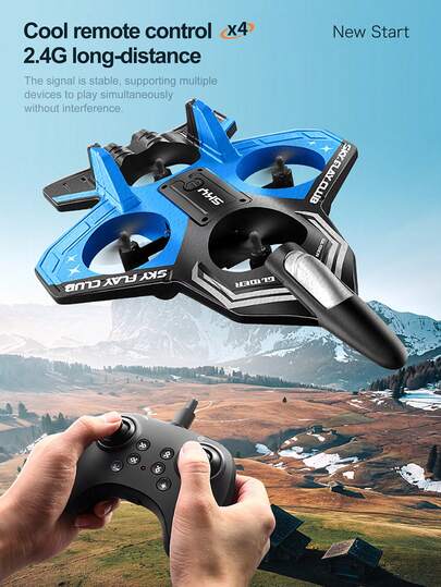 S83 Foam Toy Remote-Controlled Aircraft Model, Featuring 360° Stunt Rolling And Circling Functions | Altitude Hold System | Beginner-Friendly Drone (With LED Lights) | USB Rechargeable Remote-Controlled Plane, Multi-Rotor Quadcopter Toy, Perfect Birthday/Christmas/Halloween Gift For Boys