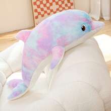Large Cute Colorful Plush Dolphin Doll, Soft Cartoon Shaped Pillow, Holiday Birthday Party Decor, Children's Gift, Suitable For Christmas, Valentine's Day, Both Men And Women - Multicolor - View 6