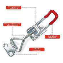 Abrazadera de palanca con pestillo con clip de acero inoxidable 304, ampliamente utilizada en carpintería, mejoras para el hogar, instalación de equipos electrónicos, etc. - Rojo - Ver 5