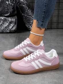 Women's Summer Casual Flat Soft Bottom Patchwork Color Sneakers, New Spring 2025 Collection - 紫色 - 查看 3