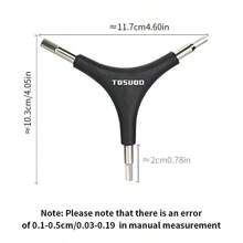 TOSUOD Bicycle Repair Tool, Mountain Bike Repair Three Headed Wrench, Multifunctional Hexagonal Y-Shaped Tool - Black - View 10