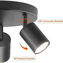 CANMEIJIA Spot encastré au plafond GU10, lampe de plafond moderne en aluminium, spots simples/doubles/triples/quadruples, noir/blanc, avec ou sans ampoules, installation facile, convient pour couloir, entrée, vitrine, pièce, cuisine, hall d'exposition, salle de lecture, salle à manger, bar, chambre, café, salon, magasin de vêtements