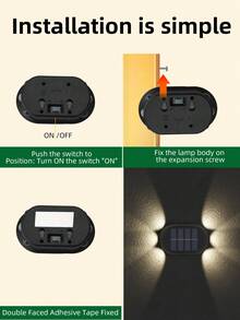 1/2 件 6LED 冷/暖光户外太阳能壁灯，庭院花园装饰照明，适合户外、圣诞节、万圣节、返校礼物 - 升級款-凸鏡壁燈 - 查看 11