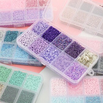 Caja de 10 piezas de cuentas de vidrio de colores y tamaños mixtos, suministros para hacer manualidades como pulseras, collares, zapatos, sombreros, bolsos, cadenas de teléfono, llaveros y regalos