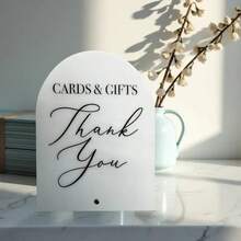 Acrylic Arch Sign – Display "CARDS & GIFTS" & "Thank You" Elegantly! Perfect For Weddings, Parties, Events Or Home Decor – Stylish Acrylic Decorative Sign For Greeting Card Areas, Gift Tables & Event Styling