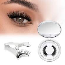 1 Pair/Set CC Curl Magnetic False Eyelashes Kit With Professional Tweezer, Reusable, No Glue Needed, Suitable For Lazy Ones, Natural Manga Lash Brush Design, 3D Volume Fake Lash Strips For Lovely Eye Lift Look, Suitable For Daily Wear, Work, Study, Travel, Party, Women's Gift, Women's Christmas Gift Strip Lashes,Lashes,Eyelashes,Fake Lashes