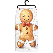 1set/2 Pieces /100 Pieces Christmas Gingerbread Man Patterned Kitchen Towels And Dishcloths, Suitable For Interior Decoration In Restaurants, Kitchens And Bathrooms, As Well As Party Decoration. They Can Be Given As Festival Gifts