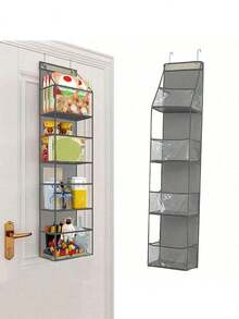 1 buc - Geantă de depozitare agățată pentru etajul 4/6, geantă de depozitare montată pe perete în spatele ușii, utilizată pentru a depozita gustări și diverse - genți de depozitare care economisesc spațiu pentru cosmetice, jucării și alte articole - montată pe perete, ceea ce este convenabil pentru cutii de depozitare în dormitoare, băi, birouri și dulapuri.