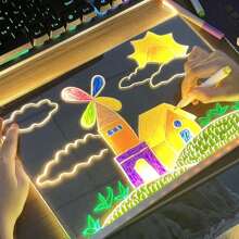 Acrylic Dry Erase Board With Led Light Up Dry Erase Board With Stand As A Glow Memo LED Letter Message Board Led Note Board White Board With 7 Color Pen For Office School Home,Back To School