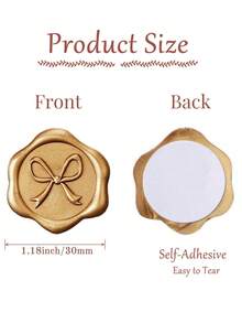 10/30/50/100 Wax Seal Stickers, Wedding Invitation Envelope Seal Stickers, Self- Adhesive Antique Gold Stickers, Perfect For Invitation, Envelopes, Gift Wrapping, Party, Christmas - Bronze - View 46