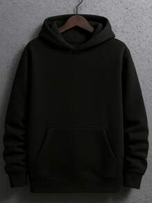 Sudadera de manga larga con capucha y cordón para hombres de poliéster con estampado de los angeles LA - Sudadera acolchada para otoño/invierno - Negro - Ver 2