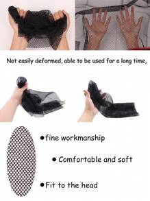 nunify 编织网 17.5 英寸 X 26 英寸 黑色编织网 用于钩编发型 女士钩编帽 女士编织网 用于缝制网状发网 头发编织网 用于接发的编织网