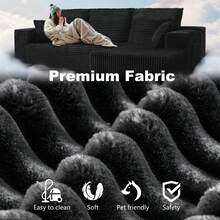 105'' Plush Cloud Sectional Couch, (Black)Boneless L Shape Couch With Deep Seat, Sectional Sofa, Living Room Sofa, No Assembly Required, Minimalist Modular Couches Sleeper For BedroomApartment Lounge,Sofa De Sala, Couch, Sofa Cama, Muebles Para Sala, Christmas Decoration, Christmas Decorations For Home, Living Room Set Furniture. - 黑色 - 查看 8