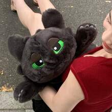 Universal Pictures ​​ Officially Licensed Toothless Sleeping Dragon Plush Pillow - Soft Cuddly Healing Design, Birthday Gift For Kids & Dragon Lovers