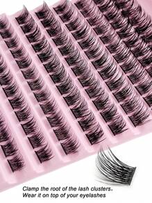 Rikuaild 120 簇独立簇状睫毛 DIY 睫毛延长 交叉纤细柔软日常簇状睫毛 细带自然假睫毛 睫毛簇、睫毛簇、独立睫毛、睫毛、假睫毛 - C - 查看 5