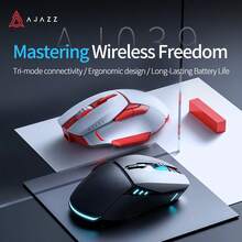 NACODEX AJAZZ AJ039 Kabel/Drei-Modus-Maus Yingst A704F Sensor mit niedriger Latenz, praktische Büromaus, leicht mit 124 Gramm, coole Beleuchtung, 500 mAh Akkulaufzeit, Gaming-Maus unterstützt Multi-System Windows, Android