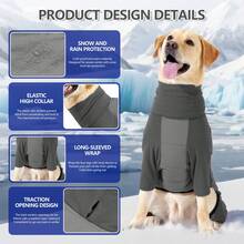 Fullbody Dog Coat Warm Fleece Dog Jacket,Turtleneck Fleece Jacket With Leash Hole For Small Medium Large Dogs,Soft Fleece Pullover Pajamas Walking Hiking Sleep - Multicolor - View 6