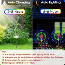 4pcs High Quality Solar Outdoor Lawn Light, Firework-Shaped Light To Illuminate Your Garden Courtyard - 8 Adjustment Modes, DIY Creative Light, Suitable For Path Villa Decoration, Outdoor Lighting, Festival Decoration, Christmas Decoration Solar Firework Light
