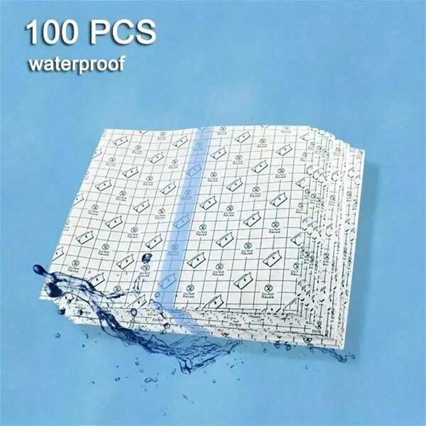 100pcs Waterproof Tape, Transparent Thin Film Adhesive Bandage, Suitable For Shower, Swimming, Protection And Tattoo Aftercare