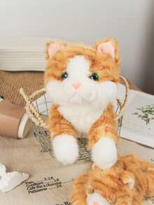 姜猫毛绒玩具 - Playful Ease - 永恒伙伴 - 橙色 11 英寸泰迪熊毛绒玩具儿童玩具、圣诞节礼物、万圣节礼物、节日礼物、儿童礼物