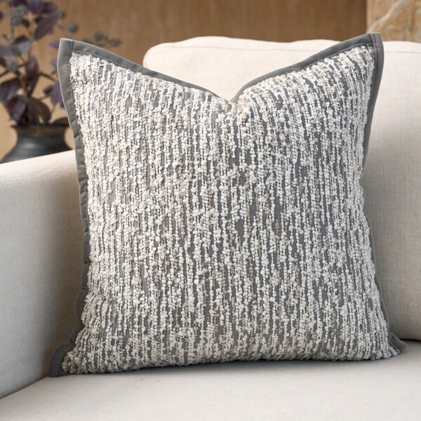 1pc Luxury Decorative Pillowcase Set, Geometric Boucle Pattern Square Sofa Throw Pillow Cover, Home Living Room Decor, Modern Knitted Cushion Cover Without Filling, Suitable For Sofa, Living Room, Bedroom, Country House, Also As Gift, All Seasons