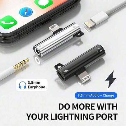 1個 AUX 音訊插孔與充電轉接耳機分接器，適用於 iPhone 系列，相容於 14 Pro Max/14 Pro/14 Plus/14/13/12/11/XS/XR/8/7/6/ 系列