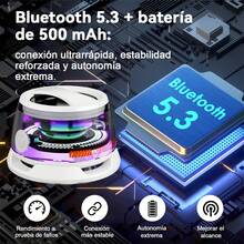 Bocina Portátil Inalámbrica Magnética HiFi con Luces RGB, Ideal para Exteriores, Batería Recargable Incorporada - Negro - Ver 5