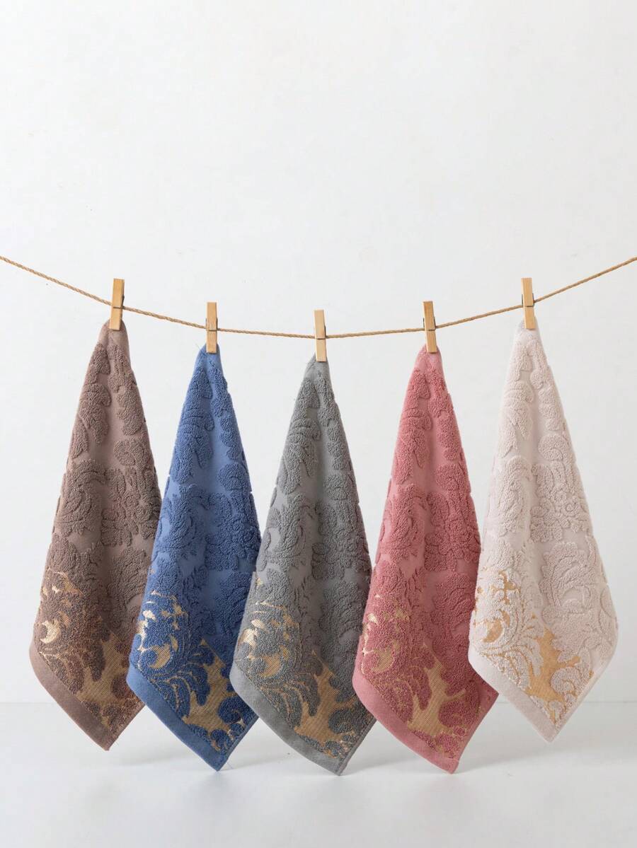 1/5/10 Piezas Pañuelo cuadrado de 34*34cm, Patrón jacquard minimalista, Absorbente y de secado rápido, Adecuado para baño, cocina, viajes, hotel, exterior, regalos para hombres, mujeres y parejas, Paños de cocina para todas las estaciones