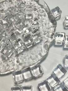 Partículas de piedra de cristal de imitación, rhinestones de porcelana con forma de tira, piedras acrílicas transparentes asimétricas y pequeñas, utilizadas para decorar cubitos de hielo falsos. Este producto se utiliza ampliamente en decoración, colgantes, accesorios, complementos de ropa