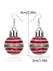 1 对圣诞闪光树脂星形灯笼吊坠耳环，圣诞礼物 - 彩色 - 查看 3