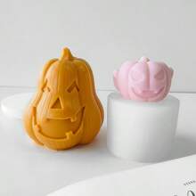1 pieza Molde de silicona en forma de calabaza para velas, artículo decorativo de Halloween, DIY de jabón, yeso o resina para regalo creativo