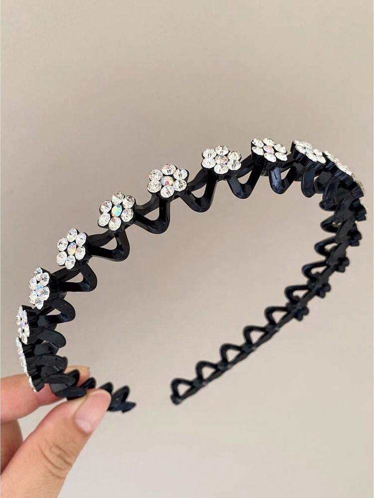 1/4 Stück elegantes Haarband/Stirnband mit Strass-Blumen-Dekor, rutschfest, geeignet für Mädchen - dekorative Blumen-Haraccessoires - geeignet für den täglichen Gebrauch, Partys und besondere Anlässe - Verschiedenfarbig - Übersicht 4