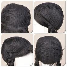 1 件时尚编织假发带刘海，高温纤维黑色编织假发，全头假发，适合化装舞会 - 黑色 - 查看 9