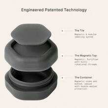 MYYE Travel Containers Basic Skincare Set Magnetic Containers With LidsCarry On Travel Entials For Women Men 3 Small Capsules 0.56oz Cleanser Moisturizer And SunIcon Labels Sand - 基礎套裝+木炭 - 查看 6