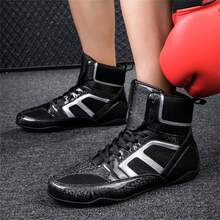Zapatos deportivos de boxeo de alta gama, súper mil, ligeros, antideslizantes y resistentes al desgaste para lucha - Negro - Ver 9