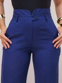YING ZI Marrant Tailored Dress Pants - Navy Blue - View 5