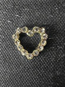 10Pcs Heart-Shaped Rhinestone Nail Art Decorations, 3D Metal Heart Nail Jewelry Accessories Suitable For Girls And Women Nail Supplies Nails Nail Charms Nail Gems