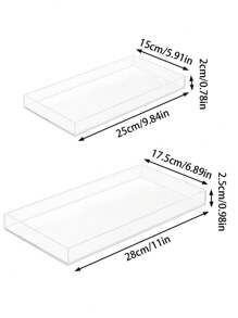 亚克力浴室透明台面托盘，透明亚克力香水托盘，坚固的储物托盘，用于存放装饰品、蜡烛、牙刷，女士储物整理器，旅行必需品，返校宿舍储物